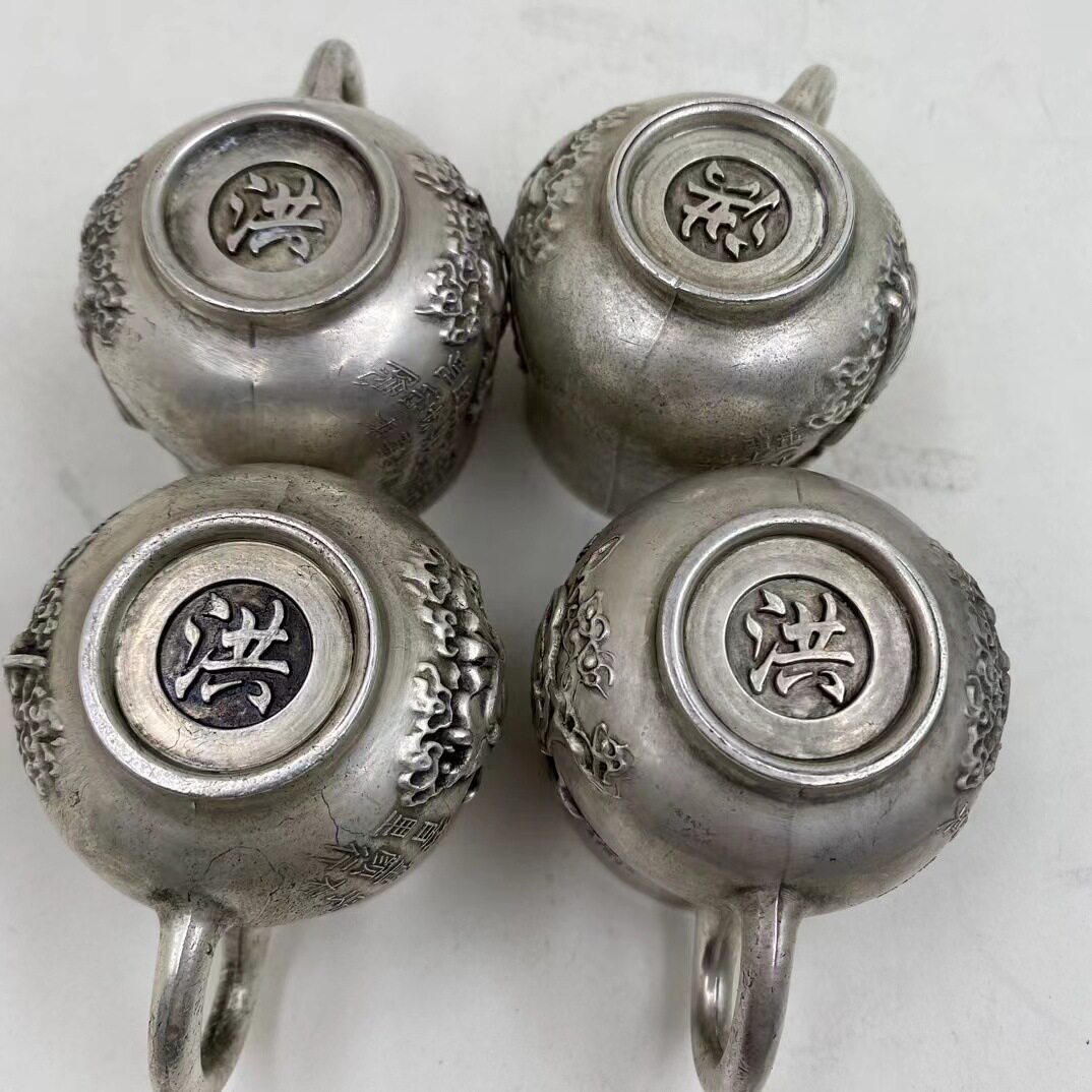 仿古工艺品古玩杂项八仙杯茶杯带柄家居摆件影视道具收藏品送礼用