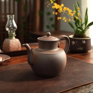 粗陶岩泥宋式执壶茶壶家用泡茶器煮茶烧水壶中式复古围炉煮茶单壶
