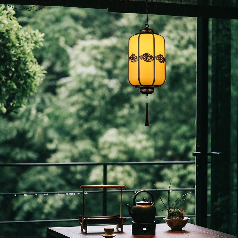 户外防水中式大门屋檐吊灯庭院宫廷凉亭过道长廊连廊阳台红色灯笼