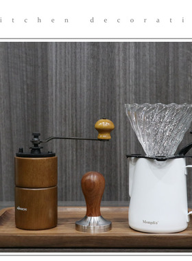 售楼处吧台水吧咖k啡软装摆件样板房橱柜咖啡豆壶手动研磨机饰品