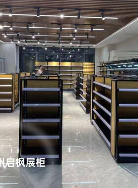 超市便利店母婴店钢木结合货架直播间展示柜展示柜柜台服装架