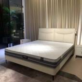 真皮床主卧室现代简约高端大气意式 轻奢1.5米8双人实木软包皮艺床