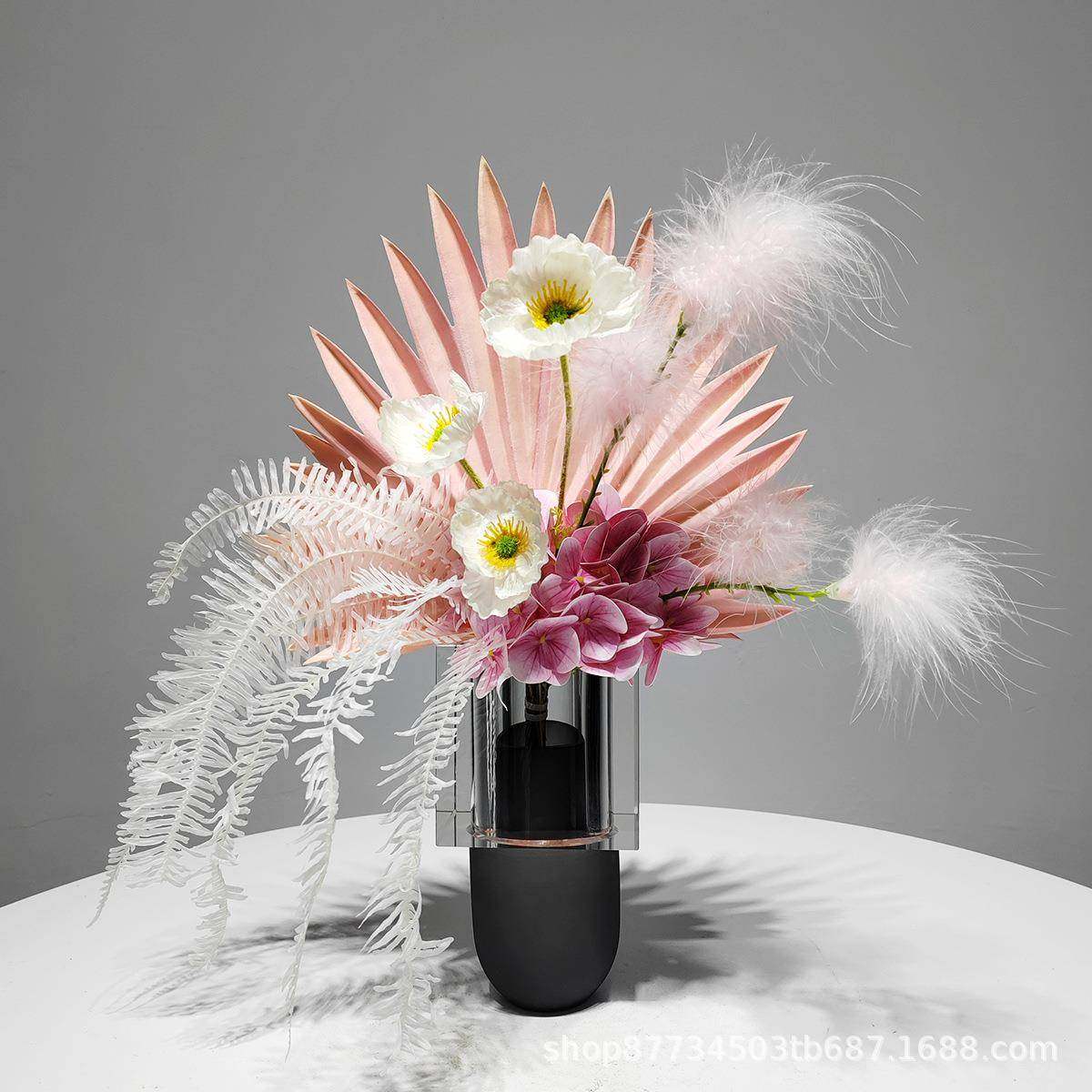 轻奢粉色仿真花艺摆件客厅假花摆设样板间餐桌摆花干花电视柜装饰,纺织面料/辅料/配套,纺织机械配件,淘宝优惠券,粉丝福利购,淘宝优惠卷