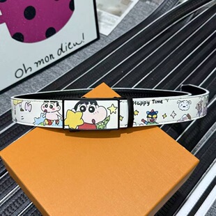 2026新款 男学生腰带年轻人 卡通全卡槽自动扣腰带皮带涂鸦牛皮爆款