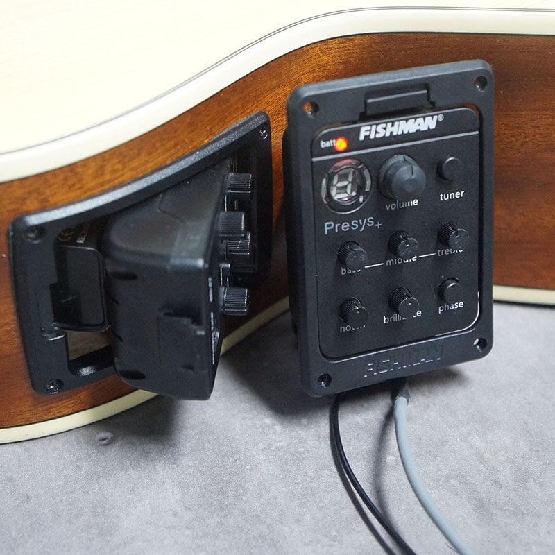 木吉他拾音器 带打板 p电箱改装301开孔 降噪均衡调音表演出防啸