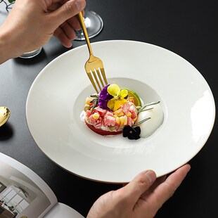 会所意境菜盘餐厅摆盘草帽盘汤盘西餐盘飞碟盘意面盘沙拉盘沙律盘