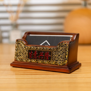 高档商务名片盒前台高端办公桌面创意名片收纳盒底座展示摆放架子