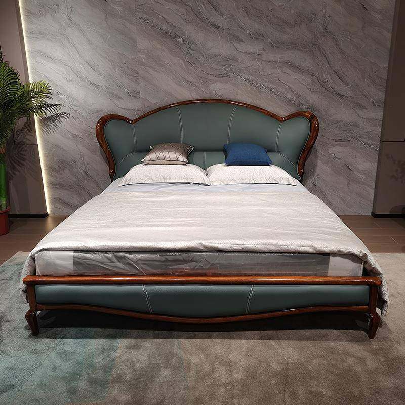 现代简约主卧室新中式轻奢设计非洲乌金木头层真皮双人床+2床头柜,金属材料及制品,金属加工件/五金加工件,淘宝优惠券,粉丝福利购,淘宝优惠卷
