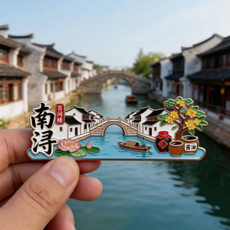 湖州南浔古镇百间楼文创金属磁吸文化创意冰箱贴