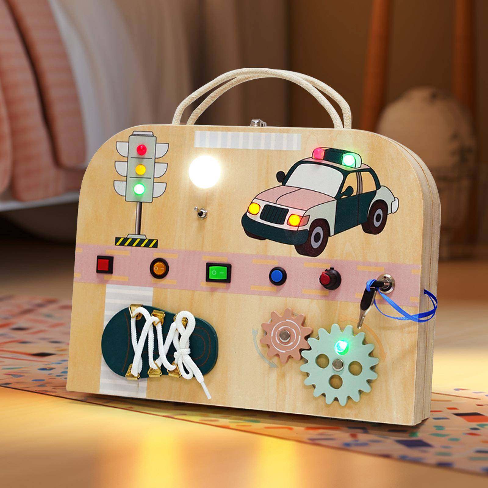 儿童木质宝宝手提早教益智科教电路板多功能忙碌箱学习板玩具,特色手工艺,其他特色工艺品,淘宝优惠券,粉丝福利购,淘宝优惠卷