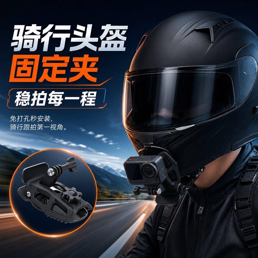 快自由适用大疆Action头盔夹图片