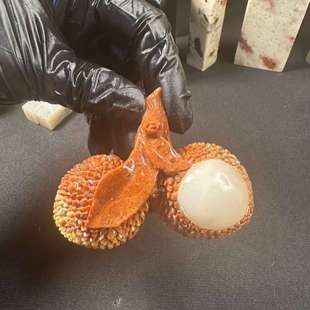 寿山石峨嵋石荔枝大吉大利摆件天然石雕雅玩工艺品茶宠