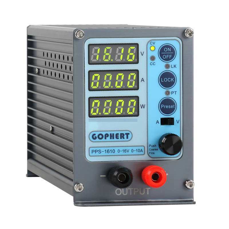 gophert格辉直流稳压电源PPS-1610存储16v10A可调小体积电源便携