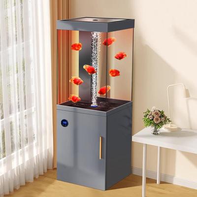 鱼缸小型客厅家用立式智能金鱼缸一体式落地底过滤自循环超白玻璃