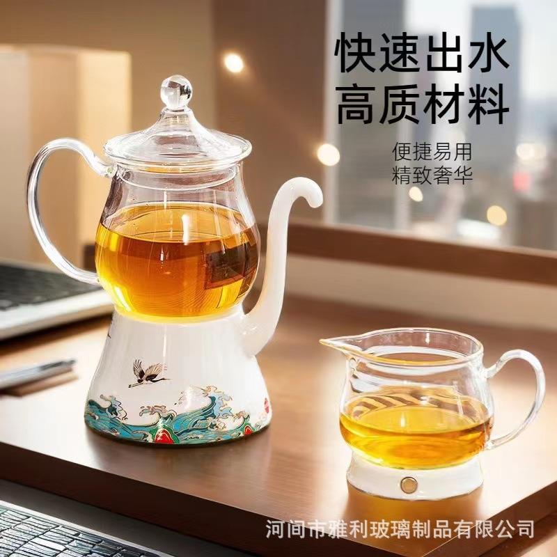 加厚玻璃自动茶具套装家用高档轻奢懒人功夫泡茶壶磁吸出水泡茶器
