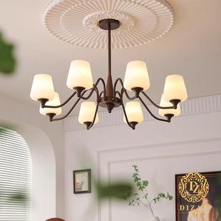 复古吊灯美式 卧室灯具 乡村客厅灯简约大气玻璃餐厅灯温馨浪漫新款