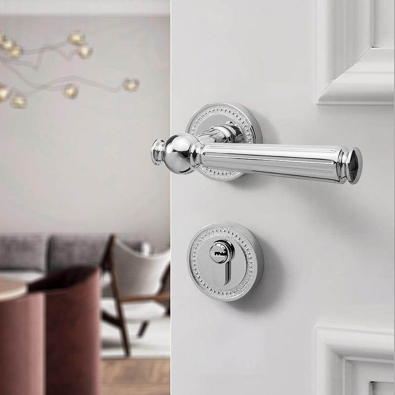 法式亮银色分体室内轻奢北欧门把手套装简约复古卧室磁吸静音门锁,自行车/骑行装备/零配件,更多零件/配件,淘宝优惠券,粉丝福利购,淘宝优惠卷