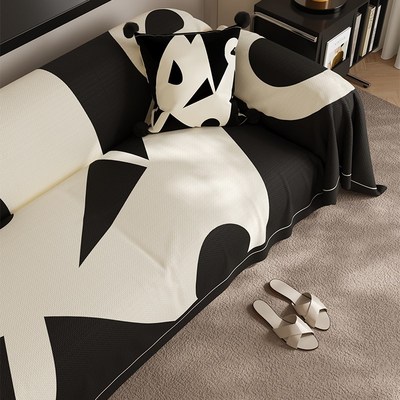 黑色沙发巾客厅全包防尘沙发盖布四季通用沙发套防猫抓高级感轻奢