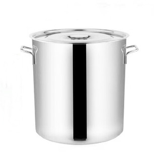 商用不锈钢汤桶加厚双耳白钢桶熬煮汤桶深汤锅大容量平底电磁炉煲