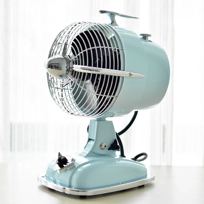 IMASU复古电风扇家用静音台式飞机头电扇摇头空气循X环扇仿古台扇