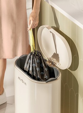 麦桶桶黑色垃圾袋垃圾袋家用手提式加厚抽L绳清洁袋拉袋圾厚特大