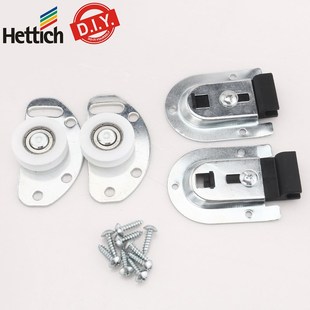 实木衣柜移门轮上下轨趟门轮推拉木门滑轮T型侧装双门配件免挖槽