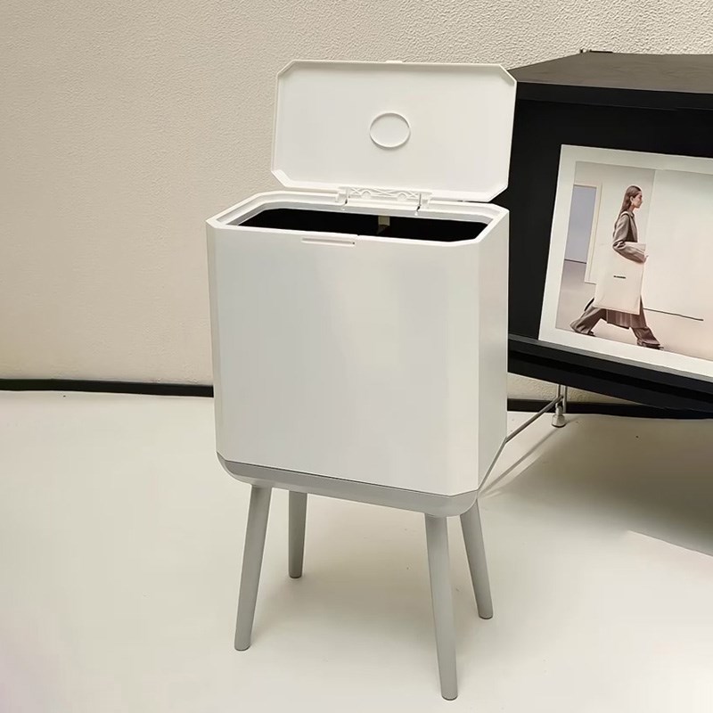 原田治免弯腰带盖垃圾桶家用干湿分类大容量客厅厨房纸篓2025新款
