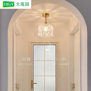 过道灯走廊灯具现代简约楼梯入户玄关阳台灯法式 水晶灯小吊灯L271