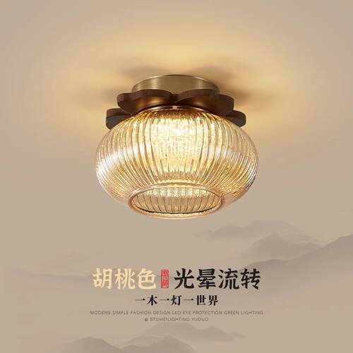 中古风阳台吸顶灯过新款法式进门道厅田园轻奢玄关入户走廊吸顶灯