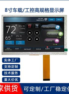 8寸高清高亮1024*600液晶屏高规格耐高温40PIN车载工控显示屏