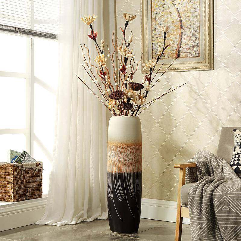 手工陶瓷落地花瓶插花干花欧式大摆件客厅现代简约家居饰品电视柜,清洗/食品/商业设备,风口/风叶/风机配件,淘宝优惠券,粉丝福利购,淘宝优惠卷