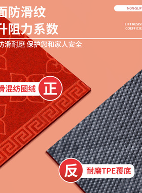 红色地毯门口防滑加厚结婚进w门入户门垫乔迁之喜庆高级感耐脏商