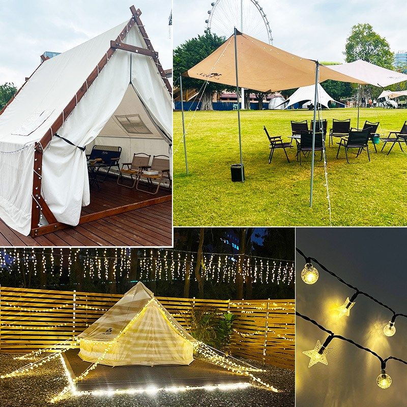 太阳能灯串户外防水彩灯节日氛围灯串庭院布置装饰灯露营帐篷挂灯,家装灯饰光源,户外吊灯,淘宝优惠券,粉丝福利购,淘宝优惠卷