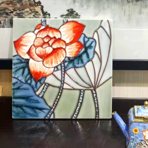 特色陶瓷立体手绘瓷板画客厅墙面装饰画餐厅过道玄关中式挂画壁饰