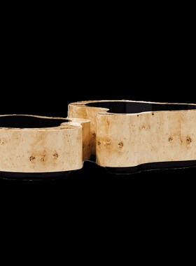 boca do loboo金属奢华设计感异形波浪纹茶几组合金色高端家具定