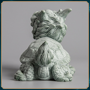 青砂石复古风中式鱼缸假山龙x龟中号造景客厅办公桌面装饰摆件送