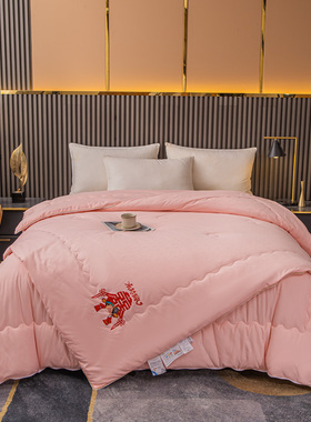 大红色二合一拉炼款子母被结婚陪嫁冬被I婚庆喜被双人被子四季通