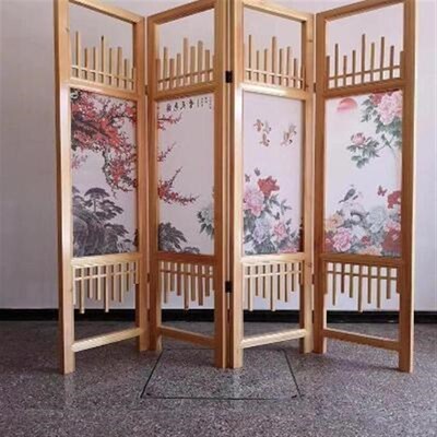 木雕花格用无框尺寸装饰半透丝绢图案乔其纱纱画画芯定做屏风