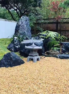 黄色砾石天然鹅卵石庭院造景水磨E石地面石子颗粒洗米石胶粘石