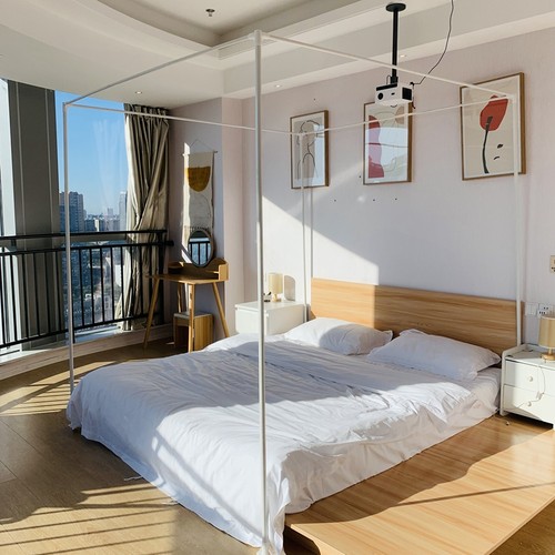 定制宫廷蚊帐铁艺烤漆支架不锈钢加粗单独卖杆子1.2/1.5米1.8m2.0