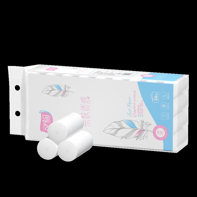 可福36卷无芯卷筒卫生纸巾卷筒纸卫生纸家用实惠装整箱厕所卫生纸