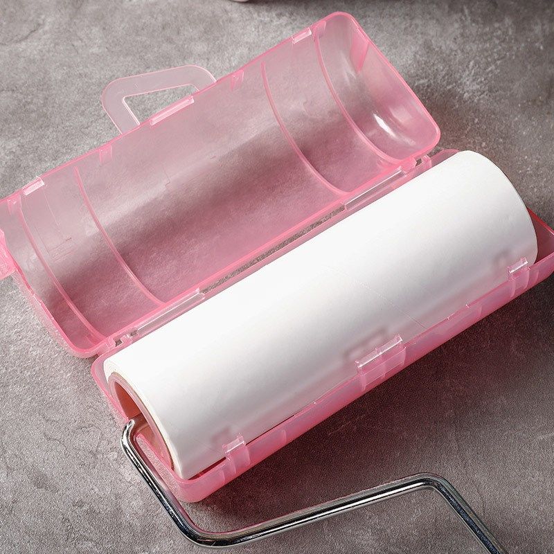 可撕式粘毛器衣物除尘滚桶长柄衣物除毛滚刷16cm替换芯斜撕沾尘纸