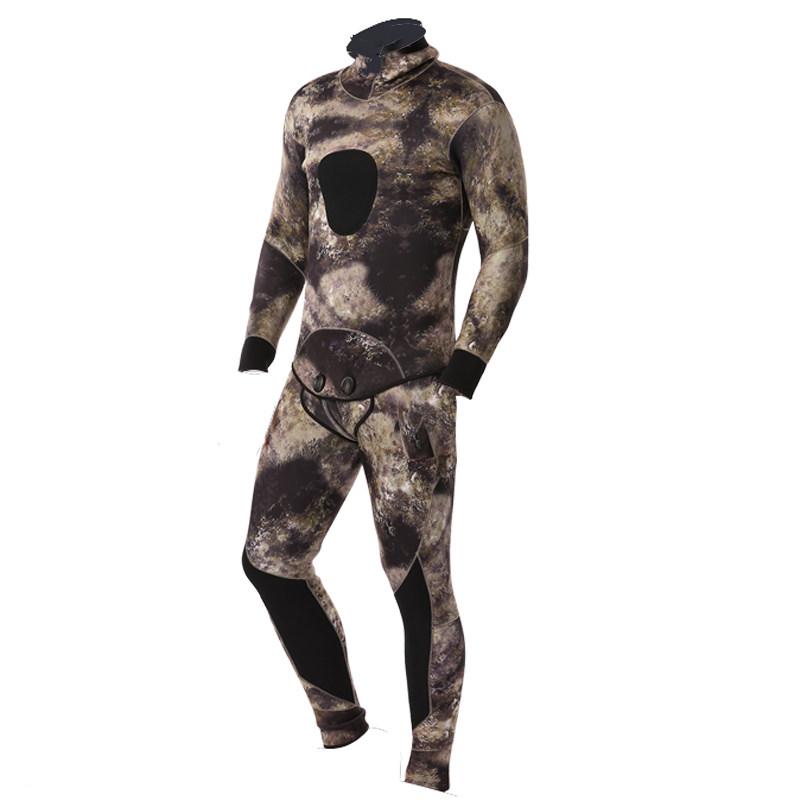 潜水服男女深潜防寒1.5 3 5 7MM分K体渔猎服保暖半干式猎鱼服