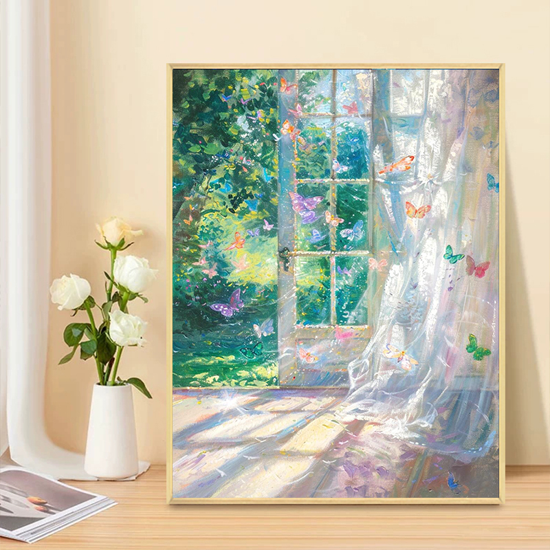 高难度风景diyl数字油画手工手绘丙烯油彩画大尺寸系装饰画