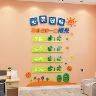 心理咨询室文化布置装饰儿童之z家挂图心灵驿站健康辅导墙面贴纸
