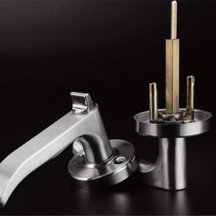 不锈钢三杆式卫生间门锁铝合金通用执手锁彩钢门把手锁厕所三杆锁