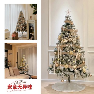 圣诞树2024新款家用圣诞节装饰品白色落雪网红场景布置客厅高级感