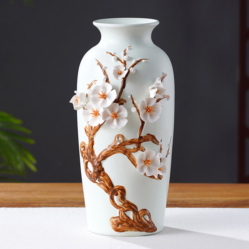电德镇现代新中式陶瓷花瓶客厅景视柜玄关装饰品家居摆手件工瓷器