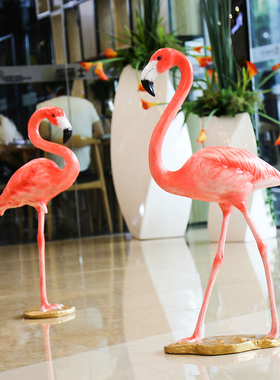 婚庆拍摄道具花园景观园林橱窗新款玻璃钢火烈鸟雕塑装饰工艺摆件