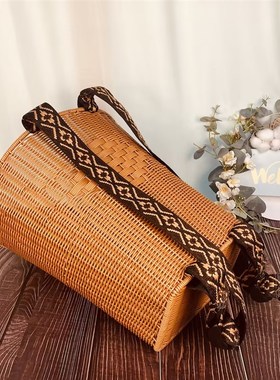 W119仿藤f大号背篓大容量收纳户外家用储物收纳筐手工编织收纳桶